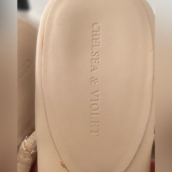 Chelsea & Violet Nude Heels with Crystal Accents - Picture 9 of 12